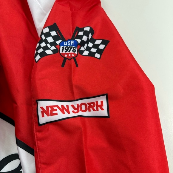 NWT Members Only Sport Men's Red Team Racing Windbreaker Jacket Size M - Picture 8 of 10